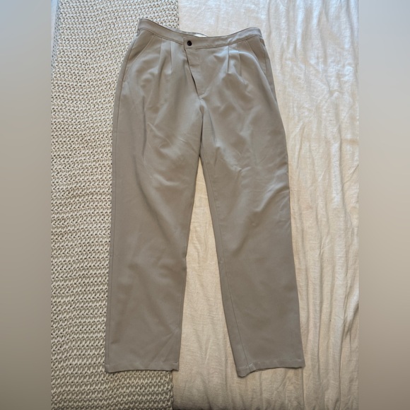 Abercrombie & Fitch Pants - Abercrombie & Fitch Crossover Waist Straight Dad Pants – Women’s L, Beige
